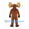Moose Mascot Costume in Brown with Large Flat Antlers