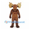 Moose Mascot Costume in Brown with Large Flat Antlers