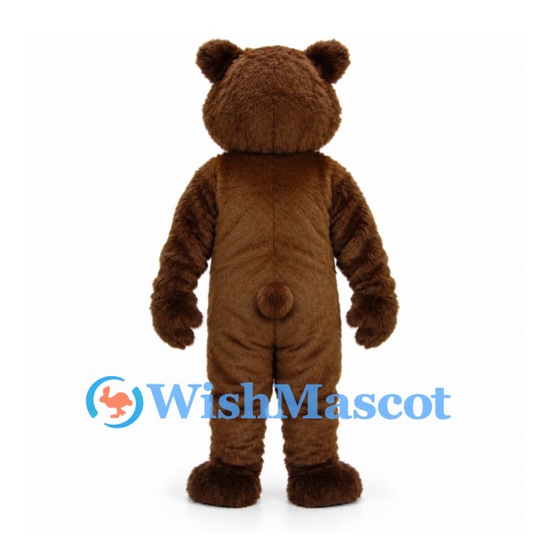Bear Mascot Costume in Brown with Open Smile