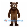 Bear Mascot Costume in Brown with Open Smile