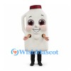 Milk Bottle Mascot Costume in White with Red Cap