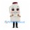 Milk Bottle Mascot Costume in White with Red Cap