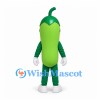 Chili Pepper Mascot Costume in Green with Sunglasses