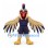 Rooster Mascot Costume in Tan with Navy Sports Uniform and Long Wing Feathers