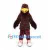 Bird Mascot Costume in Burgundy with Layered Shaggy Feathers