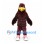 Bird Mascot Costume in Burgundy with Layered Shaggy Feathers