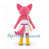 Fox Mascot Costume in Pink with White Dress and Yellow Boots