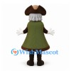 Colonial Man Mascot Costume in Green Coat with Brown Tricorn Hat
