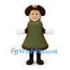 Colonial Man Mascot Costume in Green Coat with Brown Tricorn Hat