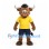 Bull Mascot Costume in Brown with Yellow Shirt and Navy Shorts