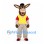 Donkey Mascot Costume in Brown with Yellow Vest and Beige Trousers