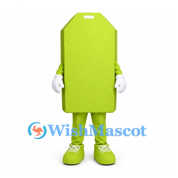 Price Tag Mascot Costume in Lime Green with Matching Shoes