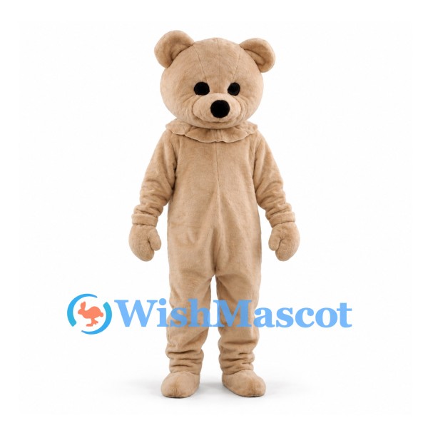 Bear Mascot Costume in Beige with Rounded Ears