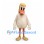 Pelican Mascot Costume in Cream with Long Orange Beak and Yellow Hair