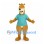 Kangaroo Mascot Costume in Tan with Teal Shirt