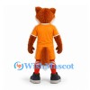 Fox Mascot Costume in Rust Brown with Orange Sports Uniform