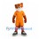 Fox Mascot Costume in Rust Brown with Orange Sports Uniform