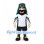 Man Mascot Costume with Black Beard Green Headscarf and White Sports Shirt