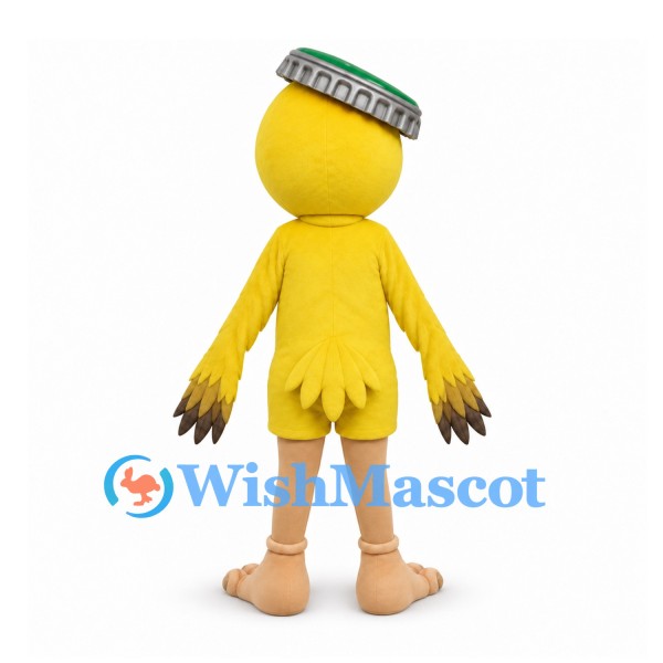 Chick Mascot Costume in Yellow with Gray Headband