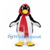 Penguin Mascot Costume with Red Hood and Long Scarf