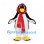 Penguin Mascot Costume with Red Hood and Long Scarf