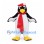 Penguin Mascot Costume with Red Scarf and Santa Hat