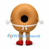 Bagel Mascot Costume in Brown with White Apron and Red Heels