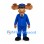 Moose Mascot Costume in Blue Uniform with Matching Cap