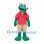 Crocodile Mascot Costume in Green with Pink Polo Shirt and Beige Shorts