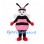 Bee Mascot Costume in Pink and Black with White Wings