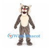 Wolf Mascot Costume in Gray with Cream Chest and Red Nose