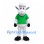 Sheep Mascot Costume in White with Green Shirt