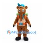 Anteater Mascot Costume in Brown with Orange Backpack and Blue Cap