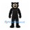 Bear Mascot Costume in Black with Black Sports Uniform