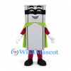Cabinet Superhero Mascot Costume in Silver with Green Cape and Eye Mask