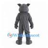 Cat Mascot Costume in Gray with White Belly and Red Tongue