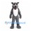 Cat Mascot Costume in Gray with White Belly and Red Tongue