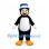 Penguin Mascot Costume in Black and White with Blue Top Hat