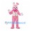 Rabbit Mascot Costume in Pink with Cream Vest and Bow Tie