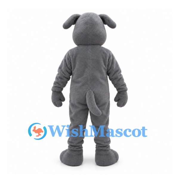 Dog Mascot Costume in Gray with White Belly and Floppy Ears