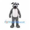 Dog Mascot Costume in Gray with White Belly and Floppy Ears