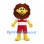 Lion Mascot Costume in Yellow with Red and White Sports Uniform