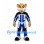 Leopard Mascot Costume in Blue Black and White Sports Suit