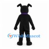 Dog Mascot Costume in Black with Purple Collar