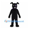 Dog Mascot Costume in Black with Purple Collar