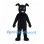 Dog Mascot Costume in Black with Purple Collar