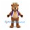 Bear Mascot Costume in Brown with Gold Crown and Purple Vest