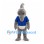 Shark Mascot Costume in Gray with Blue Pinstriped Jersey