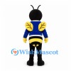 Bee Mascot Costume in Black and Yellow with Blue Shirt