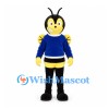 Bee Mascot Costume in Black and Yellow with Blue Shirt